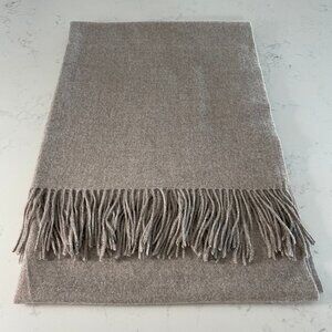 C'est Moi Clothing Co. Fringed Polyester Blend Scarf/Wrap Heathered Tan Cream OS